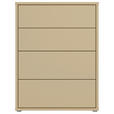 KOMMODE , 75/99/35 cm, 4 Schublade(n)  - Silberfarben/Hellgelb, Trend, Holzwerkstoff/Kunststoff (75/99/35cm) - Carryhome