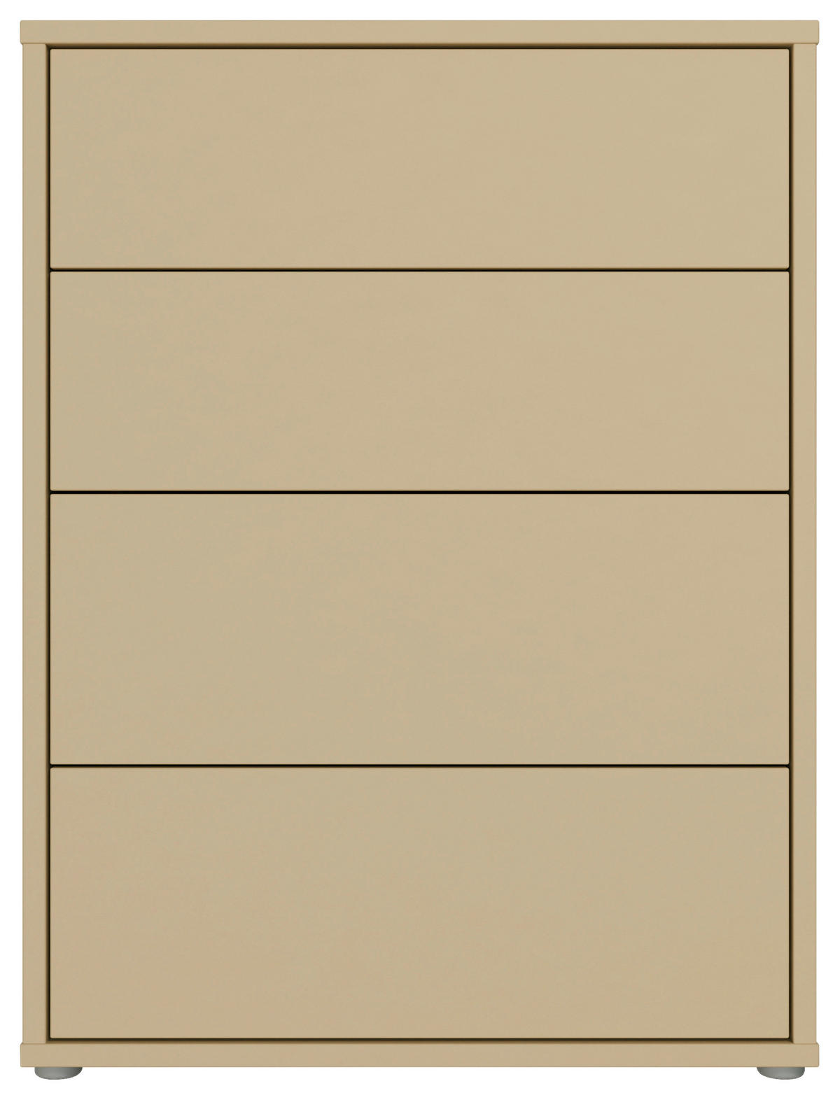 KOMMODE , 75/99/35 cm, 4 Schublade(n)  - Silberfarben/Hellgelb, Trend, Holzwerkstoff/Kunststoff (75/99/35cm) - Carryhome
