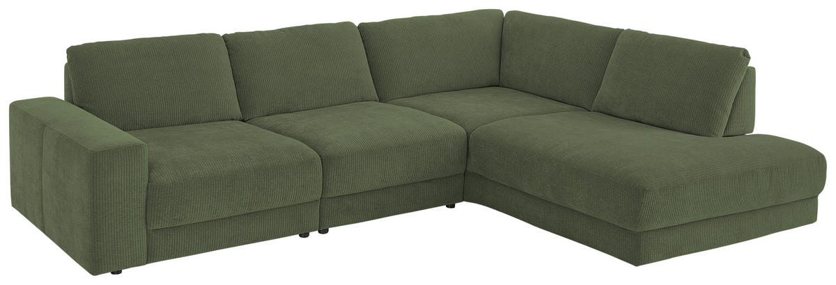 ECKSOFA in Chenille, Jacquard Grün  316/242 cm  - Schwarz/Grün, Design, Kunststoff/Textil (316/242cm) - Niels Andersson