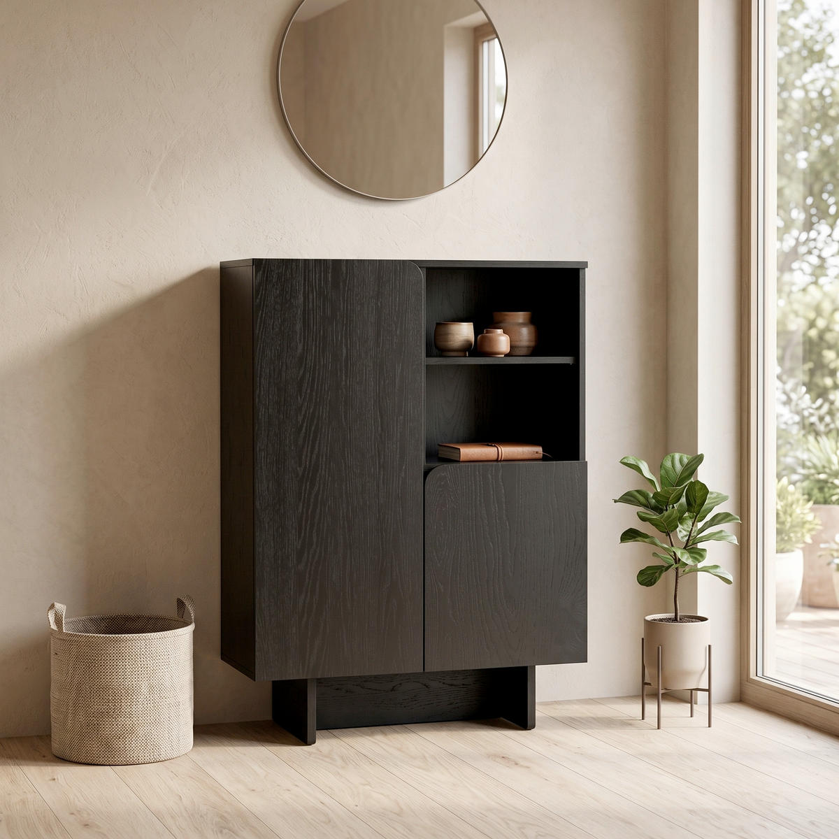 KOMMODE , 80/110/30 cm,  - Schwarz, MODERN, Holz (80/110/30cm) - Livetastic
