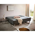 SCHLAFSOFA Melody in Flachgewebe Dunkelgrau  - Chromfarben/Dunkelgrau, Design, Holz/Textil (205/77-93/99cm) - Novel