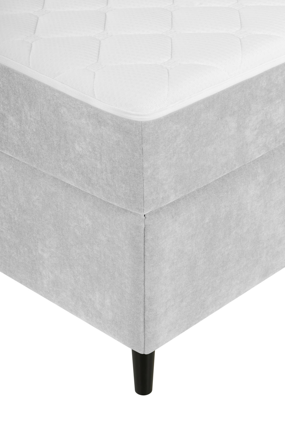 BOXBETT 180/200 cm  in Silberfarben  - Silberfarben/Schwarz, KONVENTIONELL, Holz/Textil (180/200cm) - Welnova