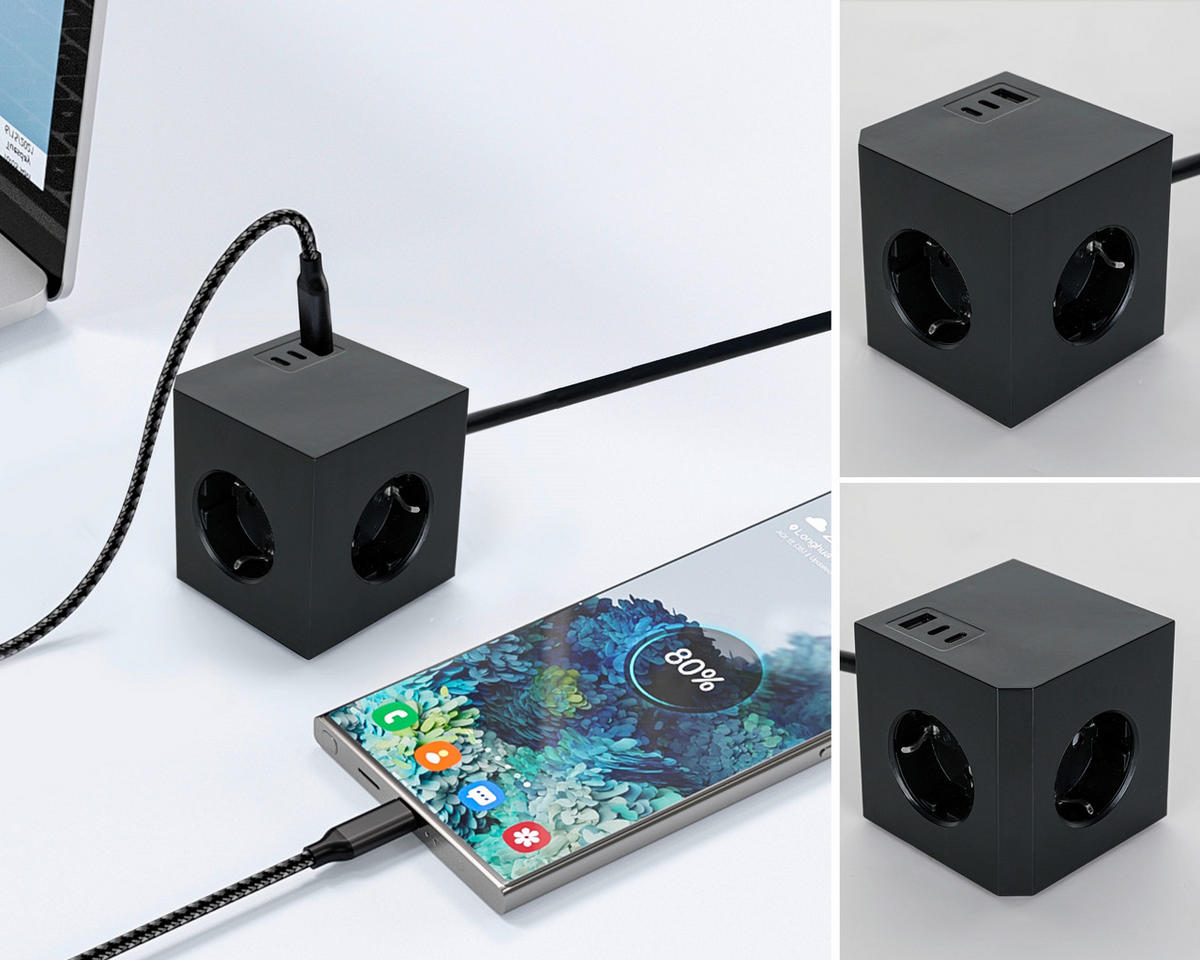 PREDLŽOVACÍ PRÍVOD – KOCKA   - čierna, Basics, plast (7,5/7,5/7,5cm) - Mican