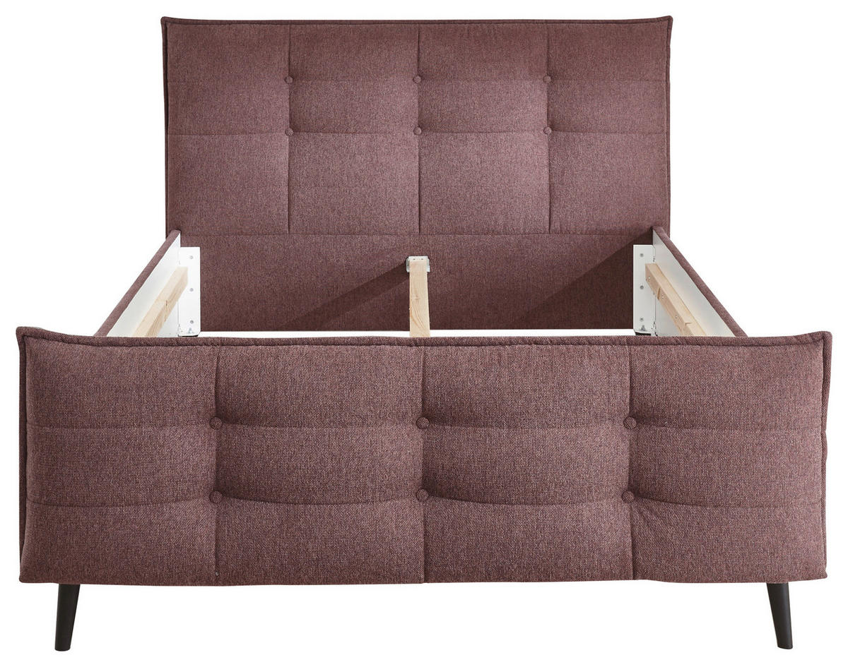 POLSTERBETT 140/200 cm  in Aubergine  - Aubergine, Basics, Holz/Holzwerkstoff (140/200cm) - MID.YOU