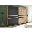 SCHWEBETÜRENSCHRANK  in Graphitfarben, Eichefarben  - Eichefarben/Graphitfarben, Design, Holzwerkstoff/Metall (270/228/60cm) - Xora