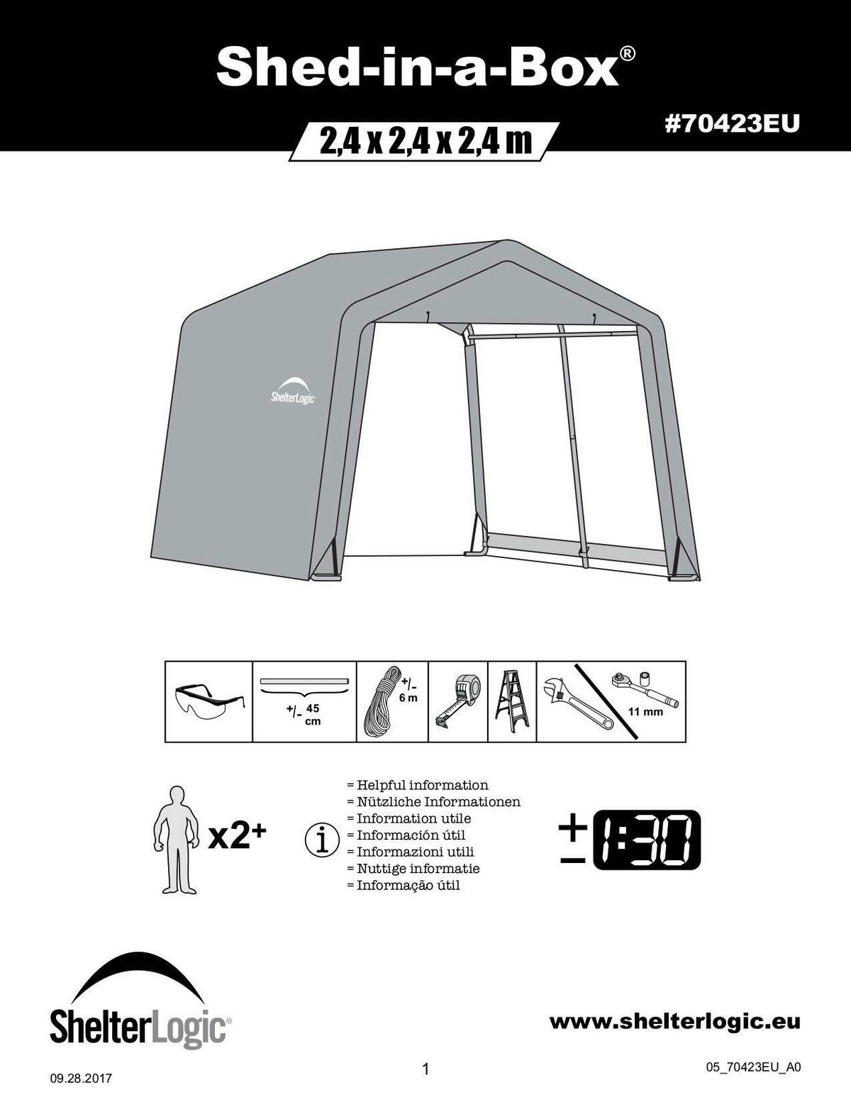 GERÄTEHAUS 240/240/240 cm  - Grau, Basics, Kunststoff (240/240/240cm) - Ambia Garden