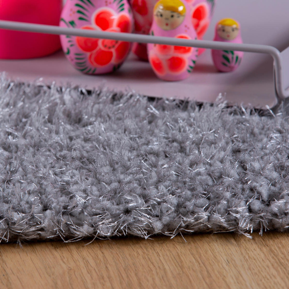 HOCHFLORTEPPICH 80/150 cm My Emilia  - Silberfarben, Konventionell, Textil (80/150cm) - Novel