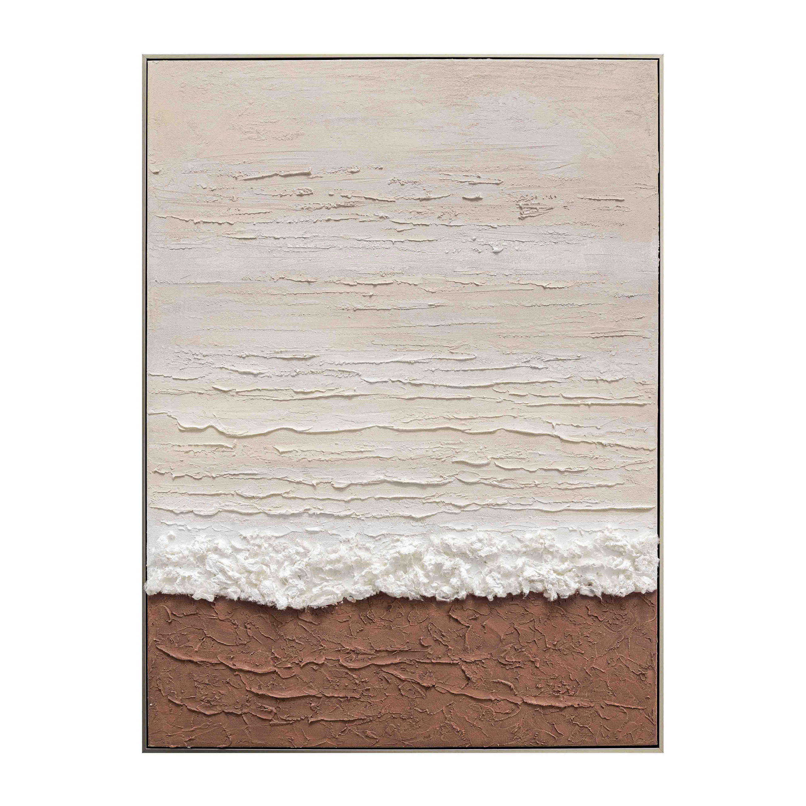 ÖLGEMÄLDE Abstraktes 90/120 cm  - Silberfarben/Braun, Design, Holz/Kunststoff (90/120cm) - Monee