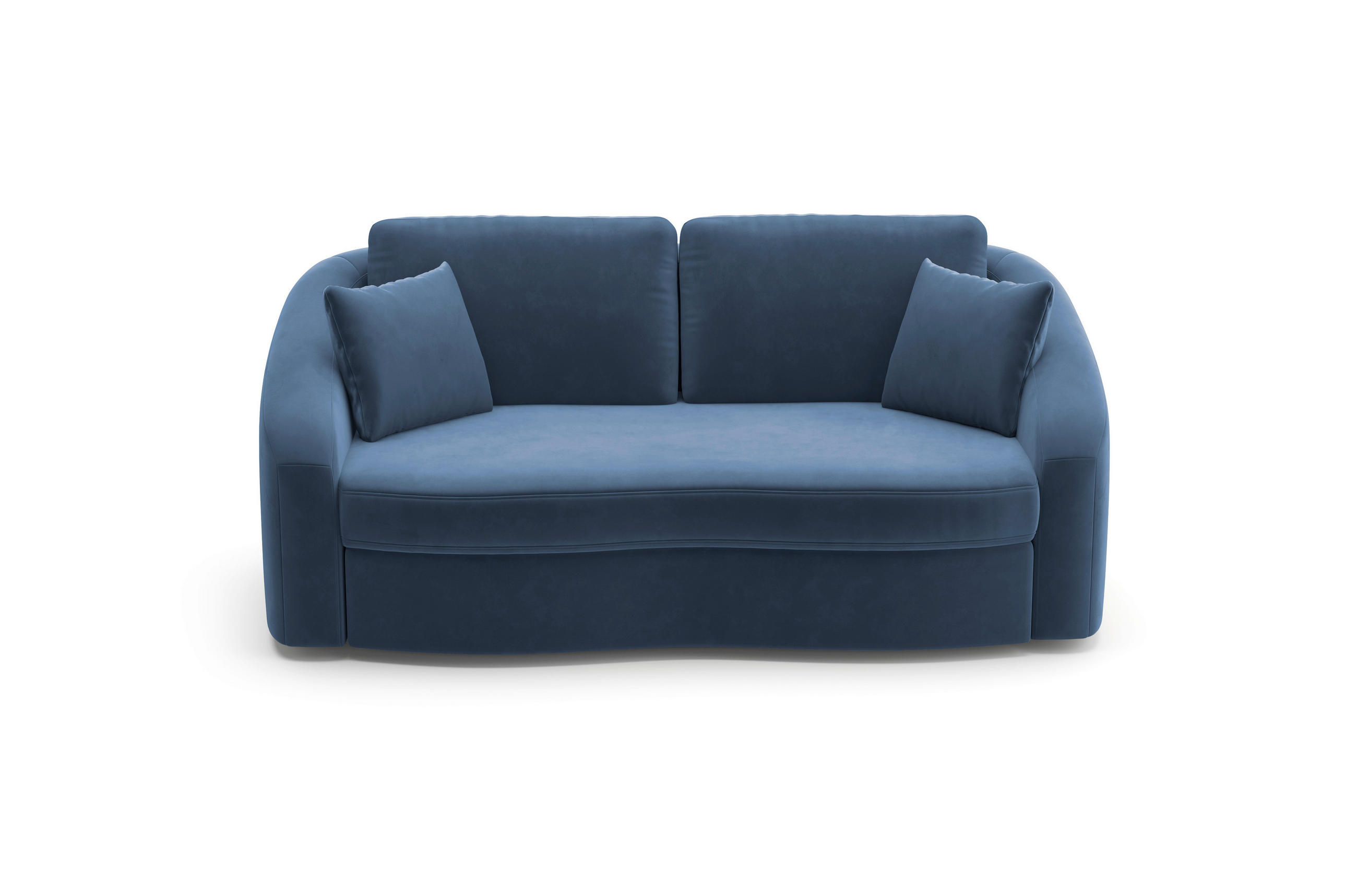 2,5-SITZER in Samt Blau  - Blau/Schwarz, Modern, Kunststoff/Textil (196/88/107cm) - Sit & More