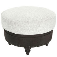 HOCKER Chenille, Mikrofaser Dunkelbraun, Beige  - Dunkelbraun/Beige, ROMANTIK / LANDHAUS, Holz/Textil (75/50/75cm) - Landscape