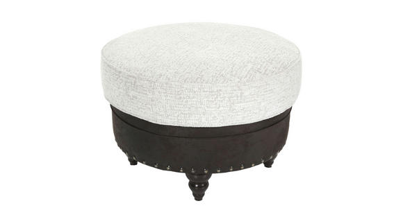 HOCKER Chenille, Lederlook, Mikrofaser Dunkelbraun, Beige  - Dunkelbraun/Beige, ROMANTIK / LANDHAUS, Holz/Textil (75/50/75cm) - Landscape