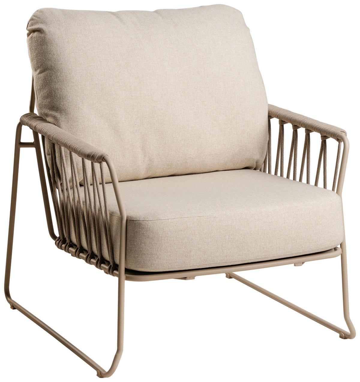 LOUNGESESSEL  - Weiss/Champagner, Modern, Textil/Metall (87/94/85cm) - Tierra Outdoor