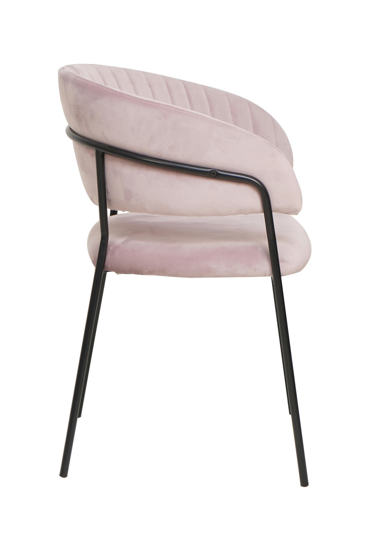 ARMLEHNSTUHL  in Samt  - Schwarz/Rosa, MODERN, Textil/Metall (55/80/50cm) - Livetastic
