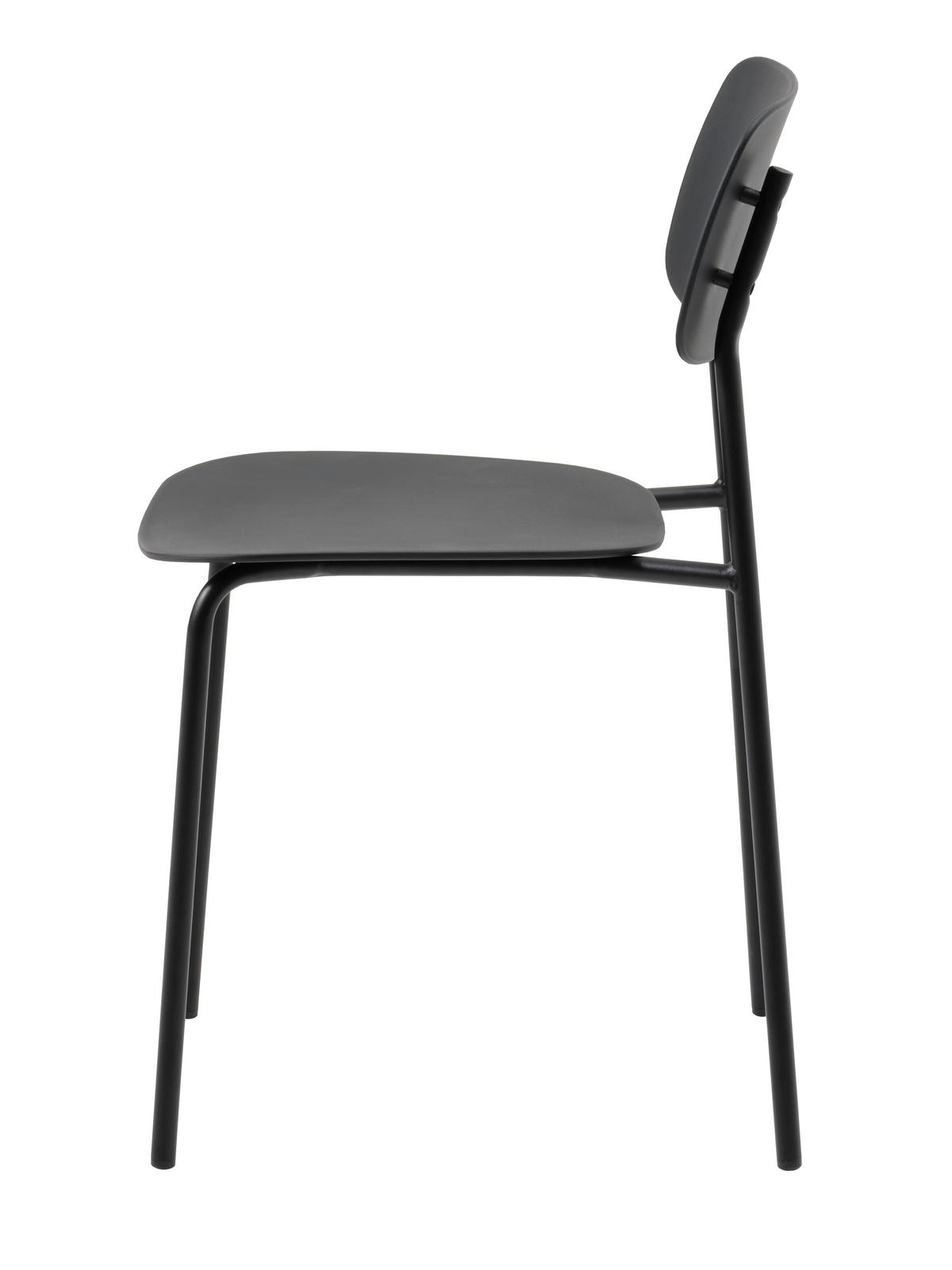 STOLSET 4 styck stapelbar, kan torkas av   - svart, Modern, metall/plast (43,5/79/61cm) - Livetastic