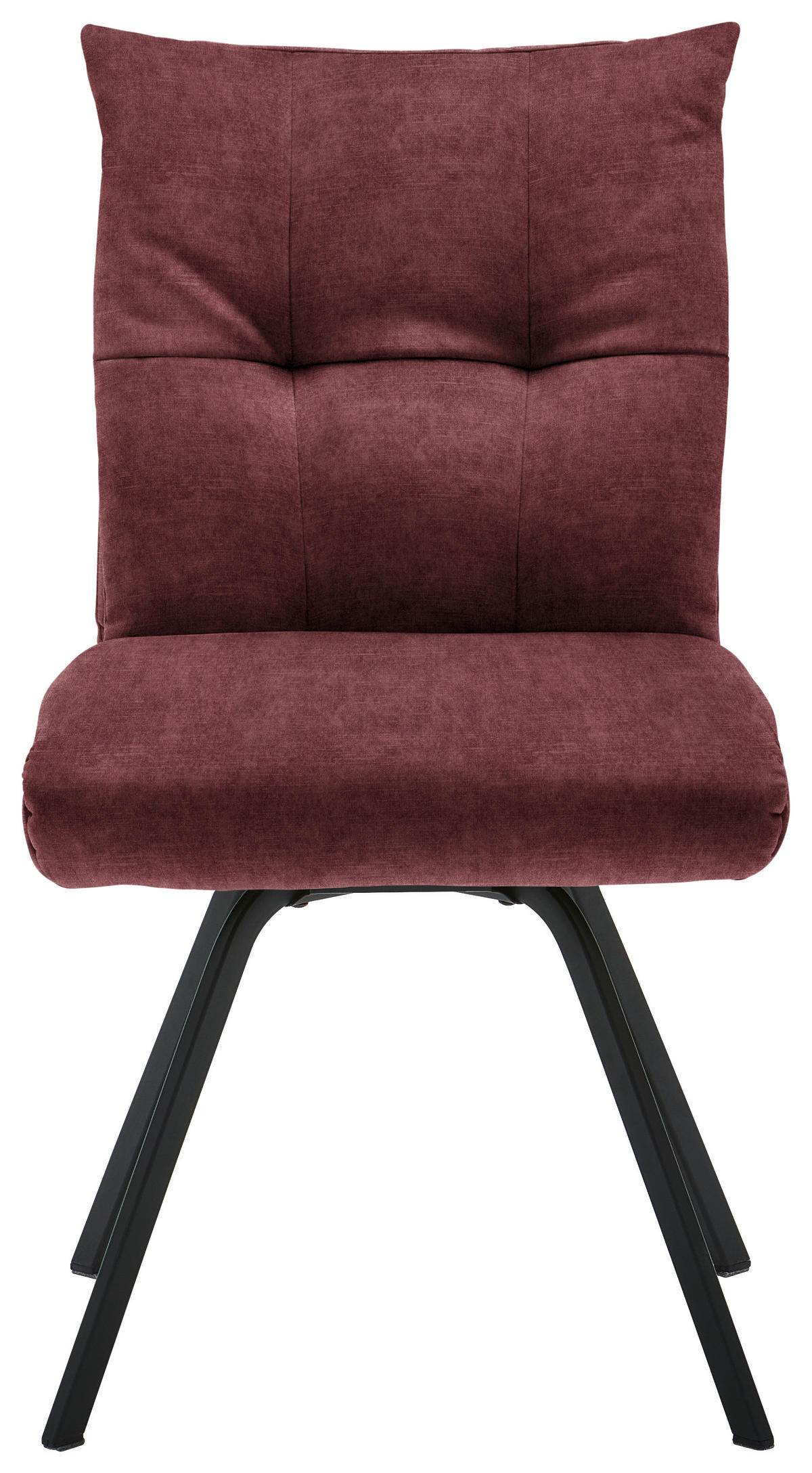 STUHL Velours  - Weinrot/Schwarz, Design, Textil/Metall (50/82/68cm) - Welnova