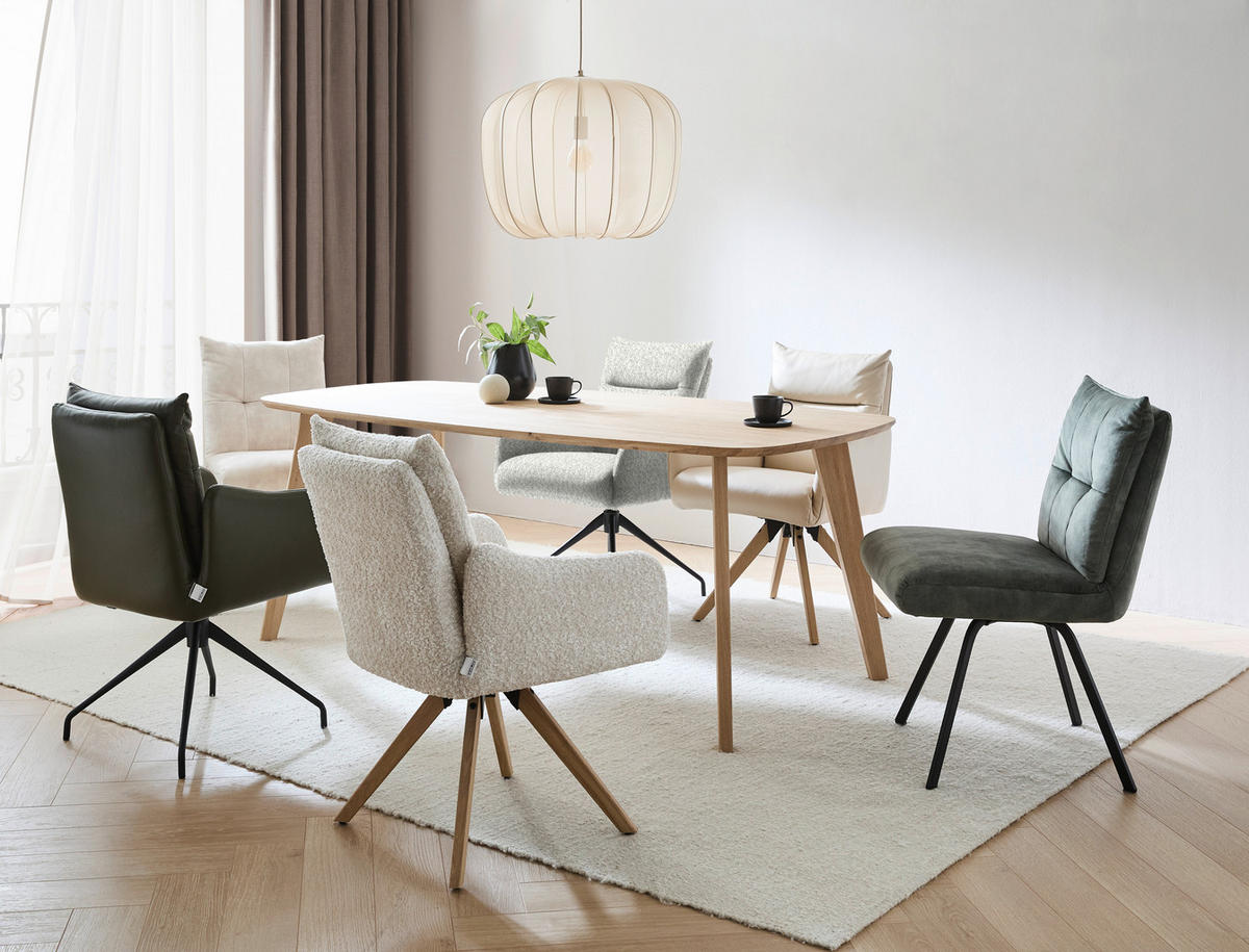 ARMLEHNSTUHL  in Jacquard  - Eichefarben/Grau, Design, Holz/Textil (62/86/68cm) - Welnova