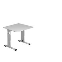 SCHREIBTISCH höhenverstellbar  - Silberfarben/Grau, KONVENTIONELL, Holzwerkstoff/Metall (80/80/65-85cm) - Venda