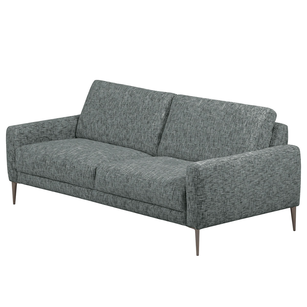 3,5-SITZER - Anthrazit/Schwarzchrom, Design, Textil/Metall (207/85/92cm) - Livetastic
