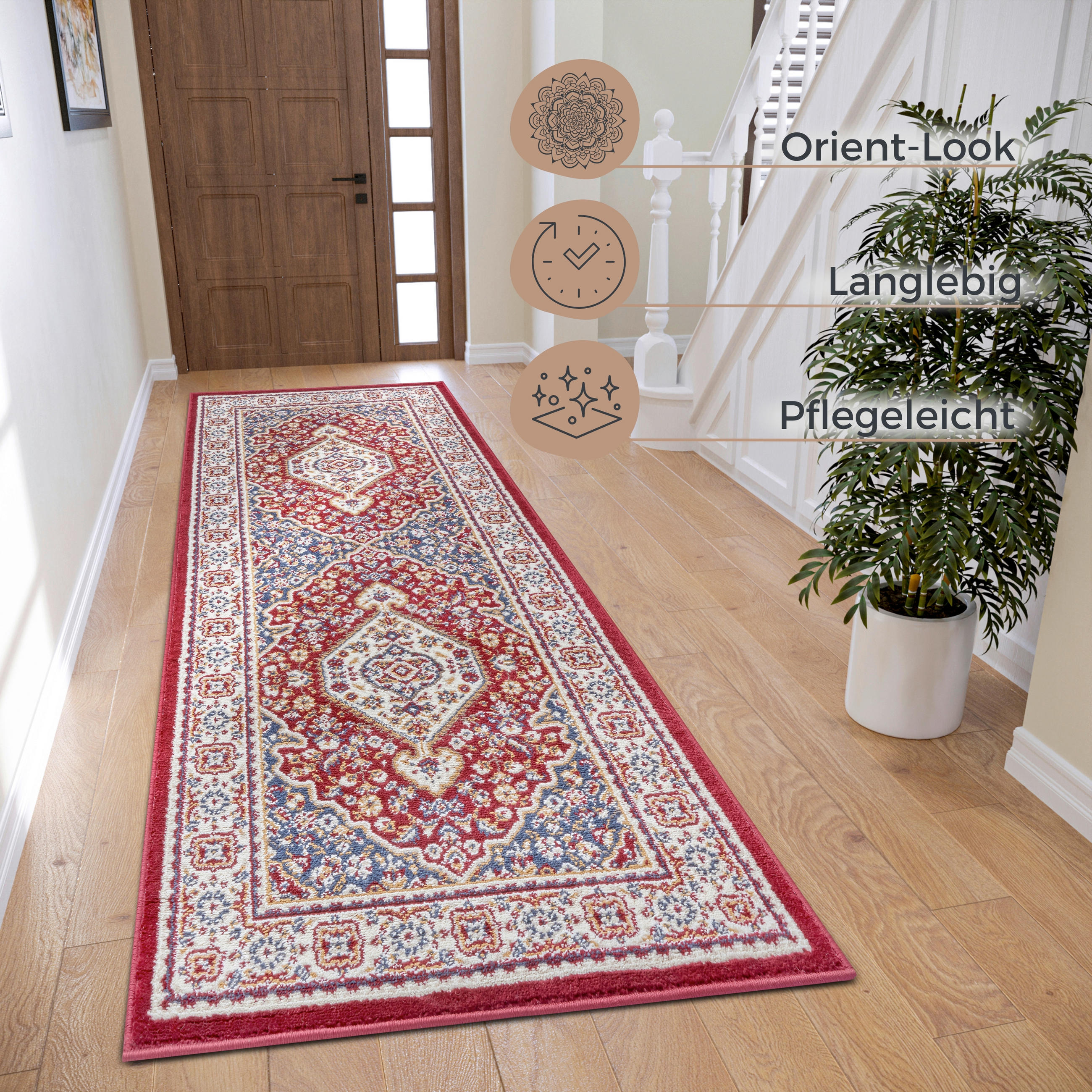 LÄUFER 80/240 cm Luxor  - Rot/Multicolor, Design, Kunststoff/Textil (80/240cm)