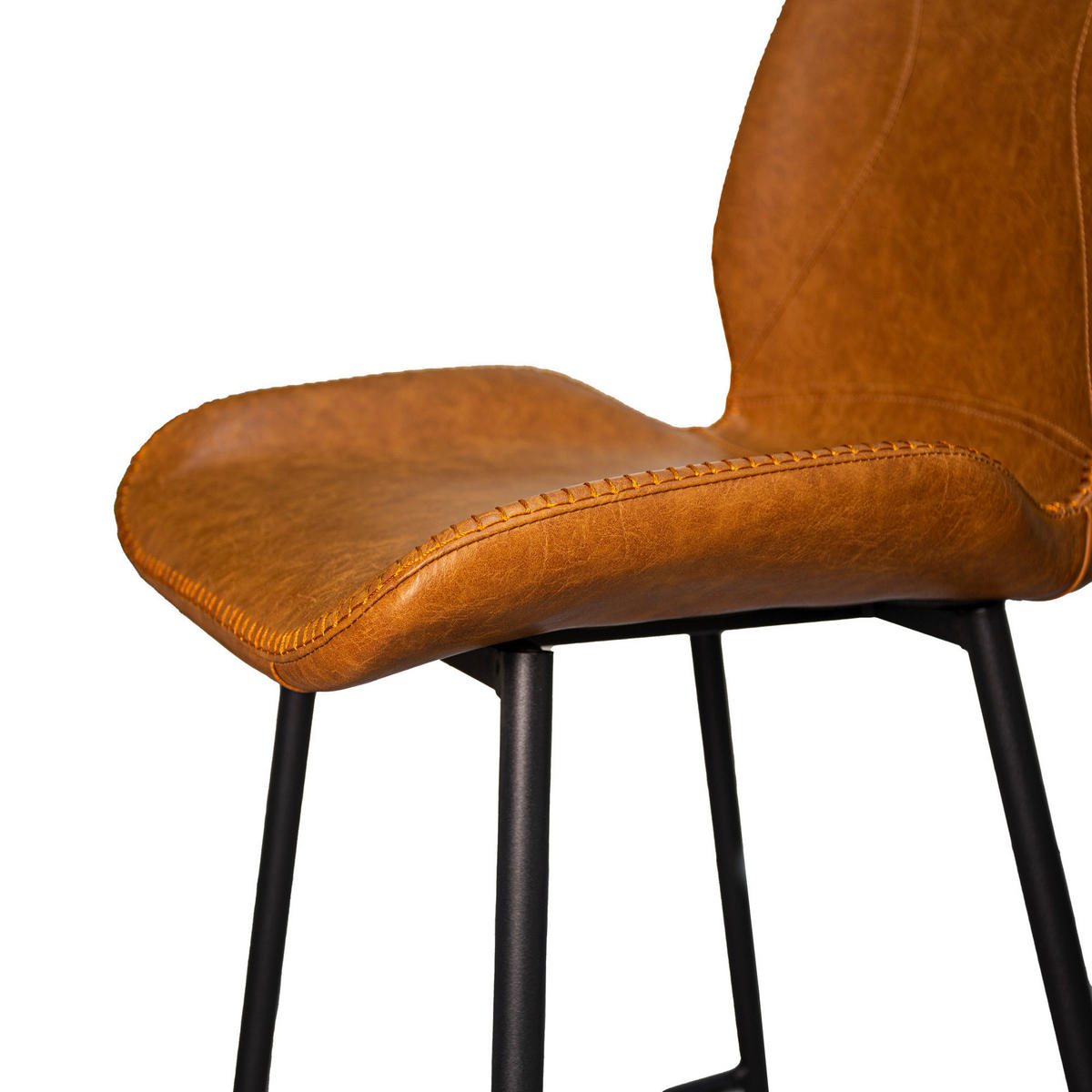 SADA BAROVÝCH ŽIDLÍ 2 kusy - černá/koňaková, Konvenční, kov/textil (47/99/55cm) - MID.YOU