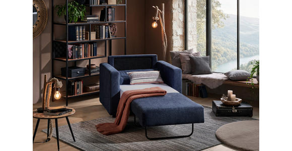 SCHLAFSESSEL Webstoff Dunkelblau    - Schwarz/Dunkelblau, KONVENTIONELL, Textil (104/85/90cm) - Xora