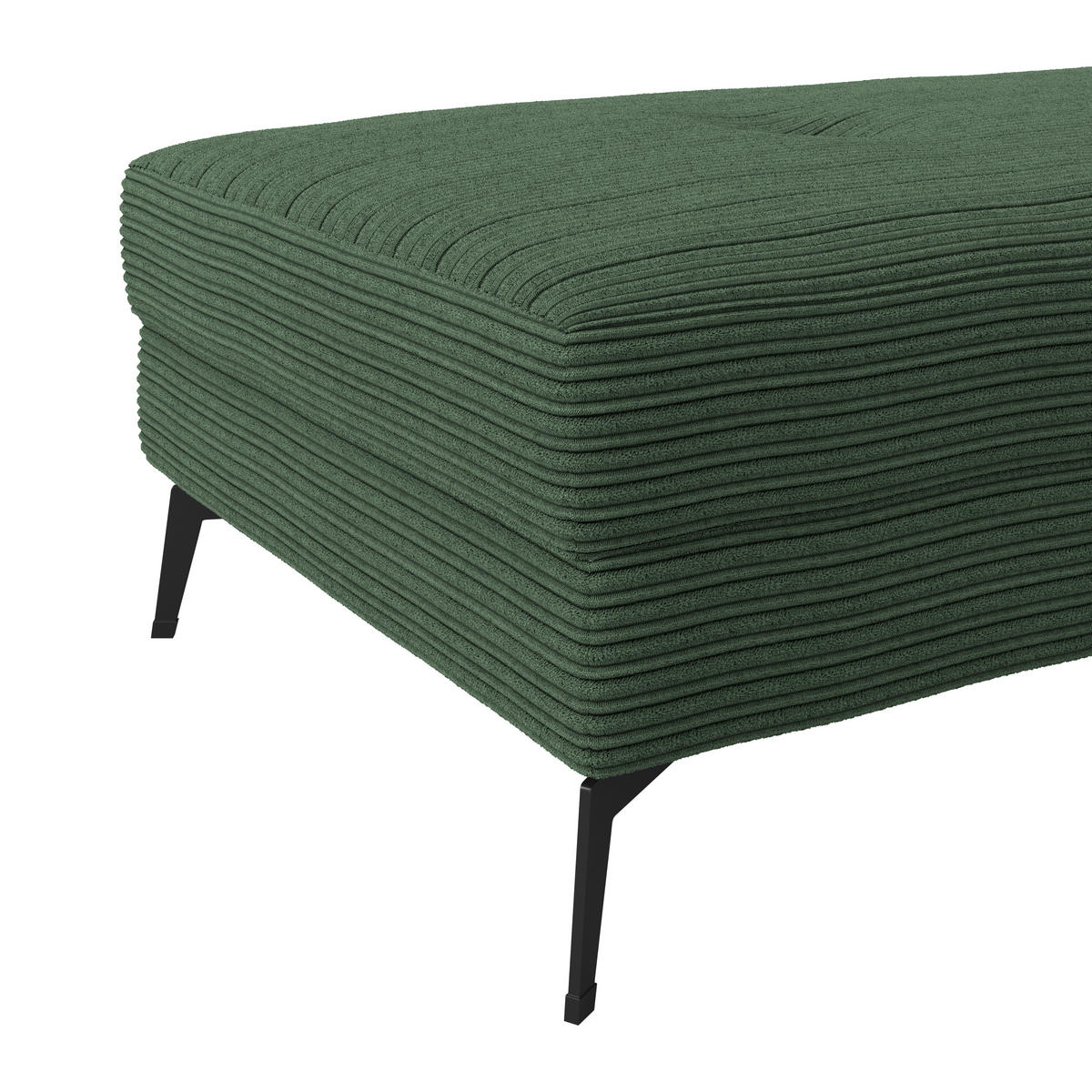 HOCKER ZERO Cord Grün  - Schwarz/Grün, Trend, Textil/Metall (140/46/80cm) - Livetastic