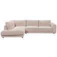 ECKSOFA  in Cord Taupe  224/325 cm  - Taupe/Schwarz, Design, Kunststoff/Textil (224/325cm) - Hom`in
