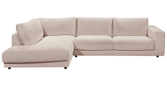 ECKSOFA  in Cord Taupe  224/325 cm  - Taupe/Schwarz, Design, Kunststoff/Textil (224/325cm) - Hom`in