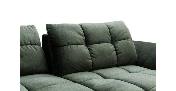 ECKSOFA Grün Mikrofaser  - Schwarz/Grün, KONVENTIONELL, Textil/Metall (313/215cm) - Hom`in