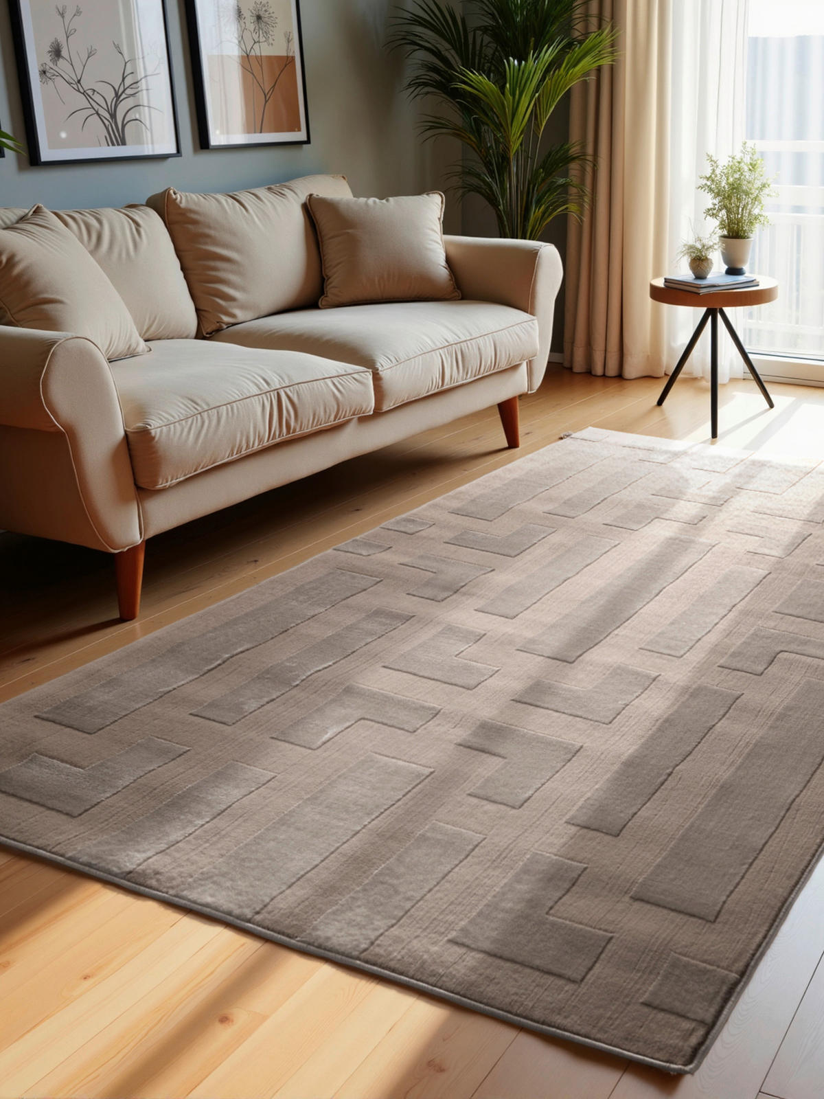 WEBTEPPICH 160/235 cm Perles Creme, Beige rechteckig  - Beige/Creme, Design, Kunststoff (160/235cm) - Elle Decoration