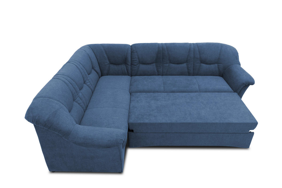 ECKSOFA in Mikrofaser Dunkelblau  190/240 cm  - Schwarz/Dunkelblau, KONVENTIONELL, Kunststoff/Textil (190/240cm) - MID.YOU