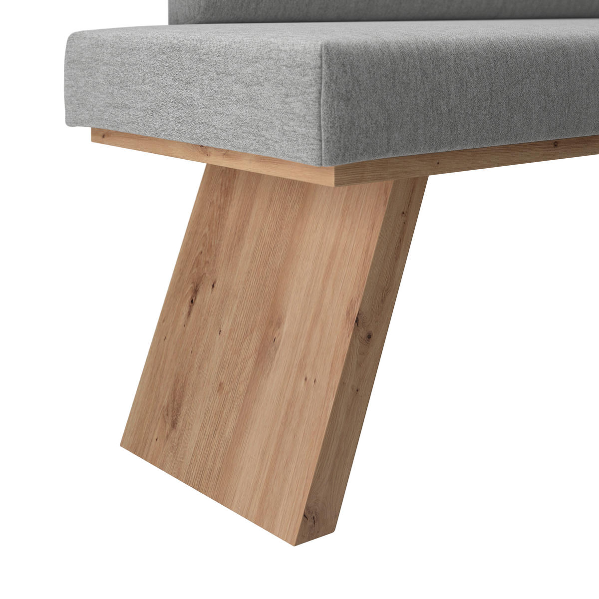 ECKBANK 160/140 cm Webstoff Hellgrau   - Eichefarben/Hellgrau, KONVENTIONELL, Textil (160/140cm)