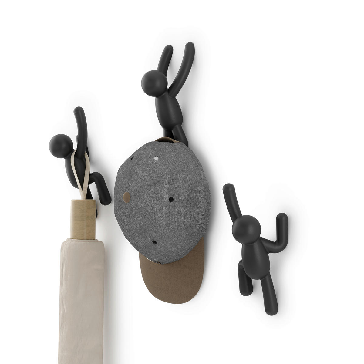 WANDGARDEROBE  in Schwarz  - Schwarz, Basics, Kunststoff (8/7/18cm) - Umbra