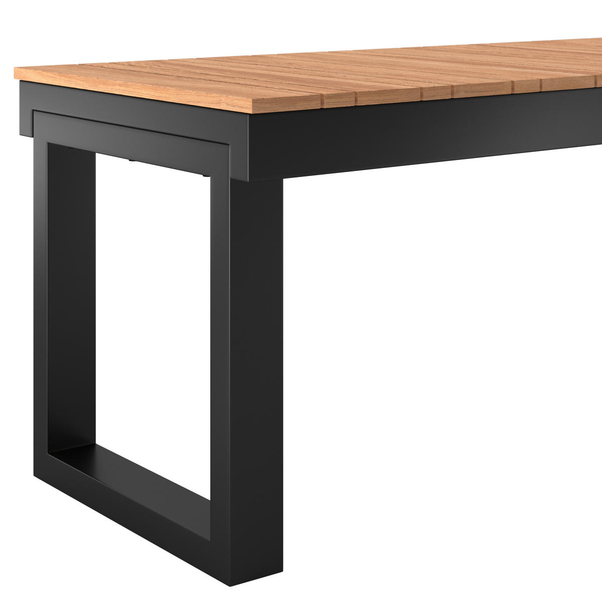 GARTENBANK 160/45/46 cm  in Schwarz, Teakfarben  - Schwarz/Teakfarben, MODERN, Holz/Metall (160/45/46cm) - Ambia Garden