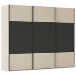 SCHWEBETÜRENSCHRANK 271/223/68 cm 3-türig Graphitfarben, Champagner  - Champagner/Schwarz, KONVENTIONELL, Holzwerkstoff/Metall (271/223/68cm) - Novel