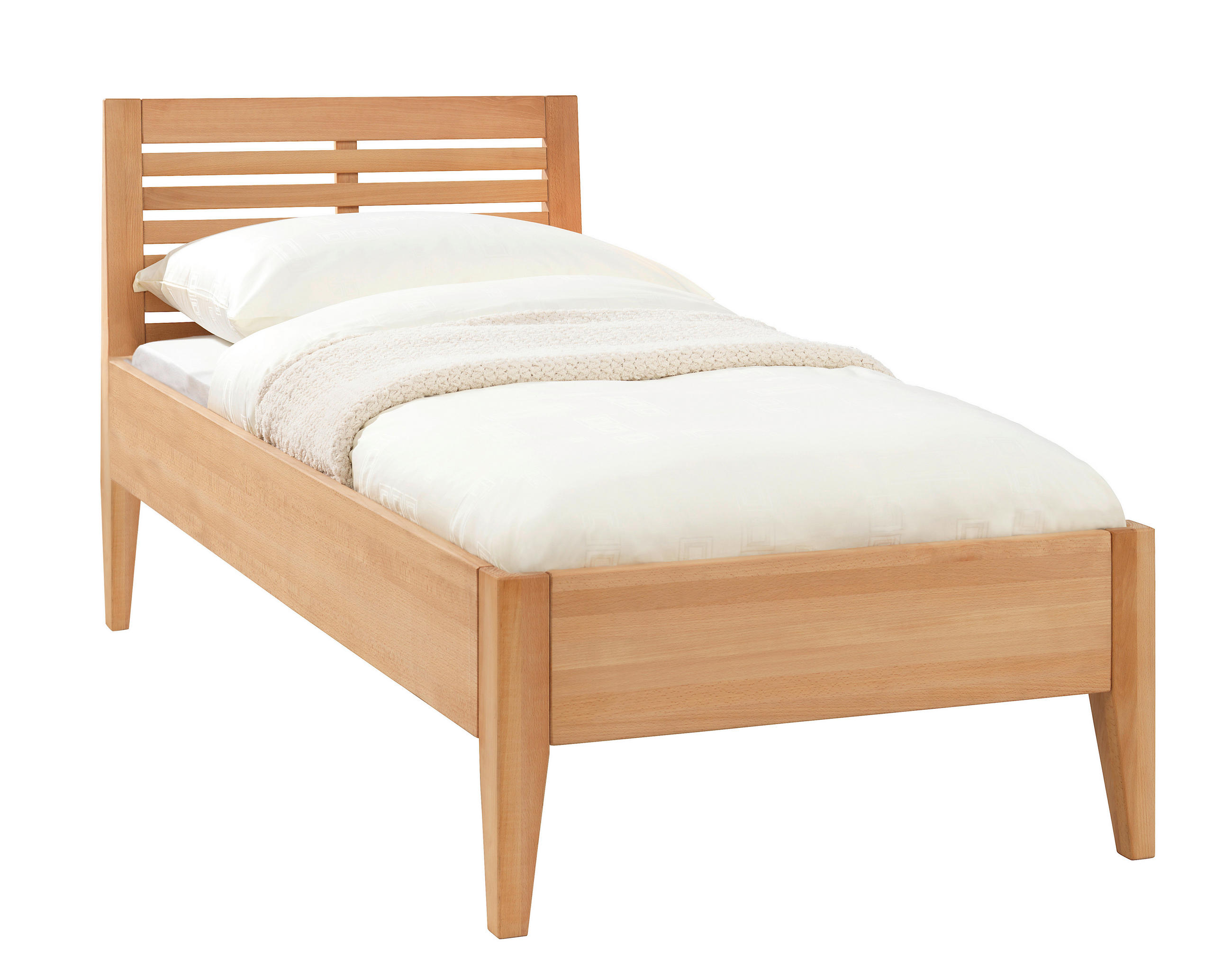 BETT 90/200 cm  in Buchefarben  - Buchefarben/Naturfarben, KONVENTIONELL, Holz (90/200cm) - Linea Natura