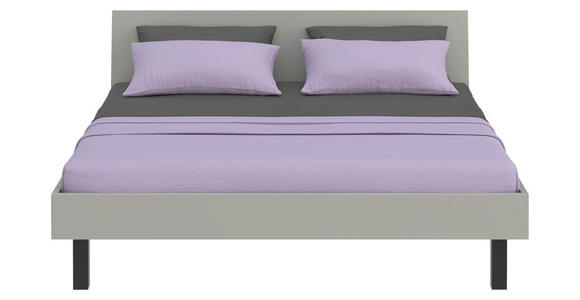 BETT 180/200 cm,  in Hellgrau  - Hellgrau/Schwarz, Design, Metall (180/200cm) - Xora