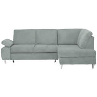 ECKSOFA in Flachgewebe Hellgrau  - Silberfarben/Hellgrau, Konventionell, Holz/Textil (255/186cm) - Cantus