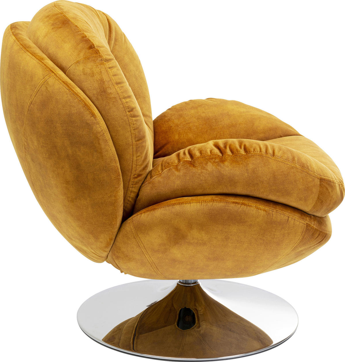 SESSEL in Samt Senfgelb  - Silberfarben/Senfgelb, Design, Textil/Metall (81/84/83cm) - Kare-Design