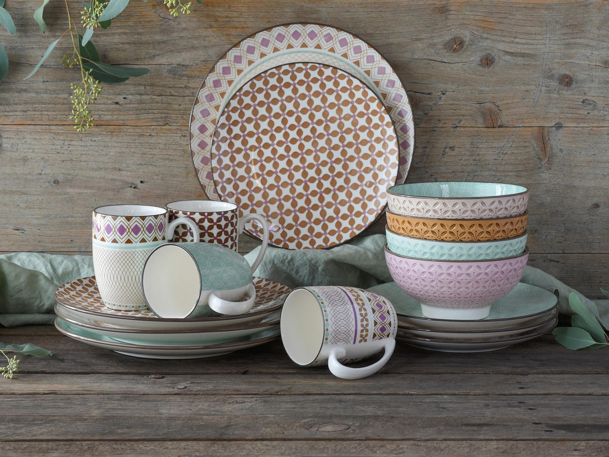 KOMBISERVICE Multicolor 16-teilig  - Multicolor, Basics, Keramik - Creatable