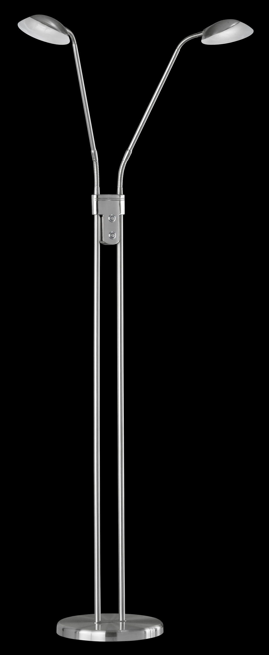 STOJACÍ LED SVÍTIDLO, 160 cm - barvy niklu, Konvenční, kov/sklo (160cm) - Fischer & Honsel