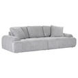 BIGSOFA Flachgewebe Grau  - Schwarz/Grau, KONVENTIONELL, Kunststoff/Textil (276/95/130cm) - Carryhome