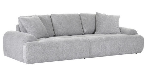 BIGSOFA Flachgewebe Grau  - Schwarz/Grau, KONVENTIONELL, Kunststoff/Textil (276/95/130cm) - Carryhome