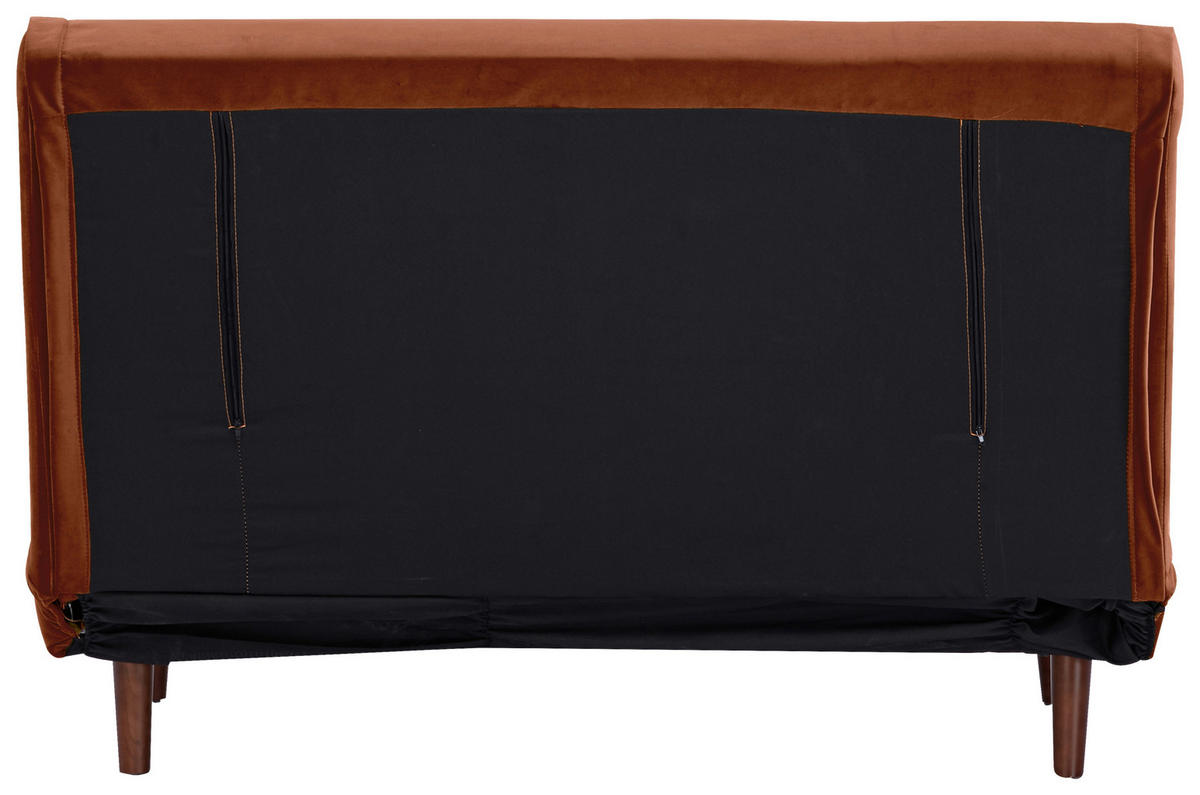 SCHLAFSOFA in Textil Orange  - Birkefarben/Orange, Design, Holz/Textil (122/81/88cm) - Livetastic