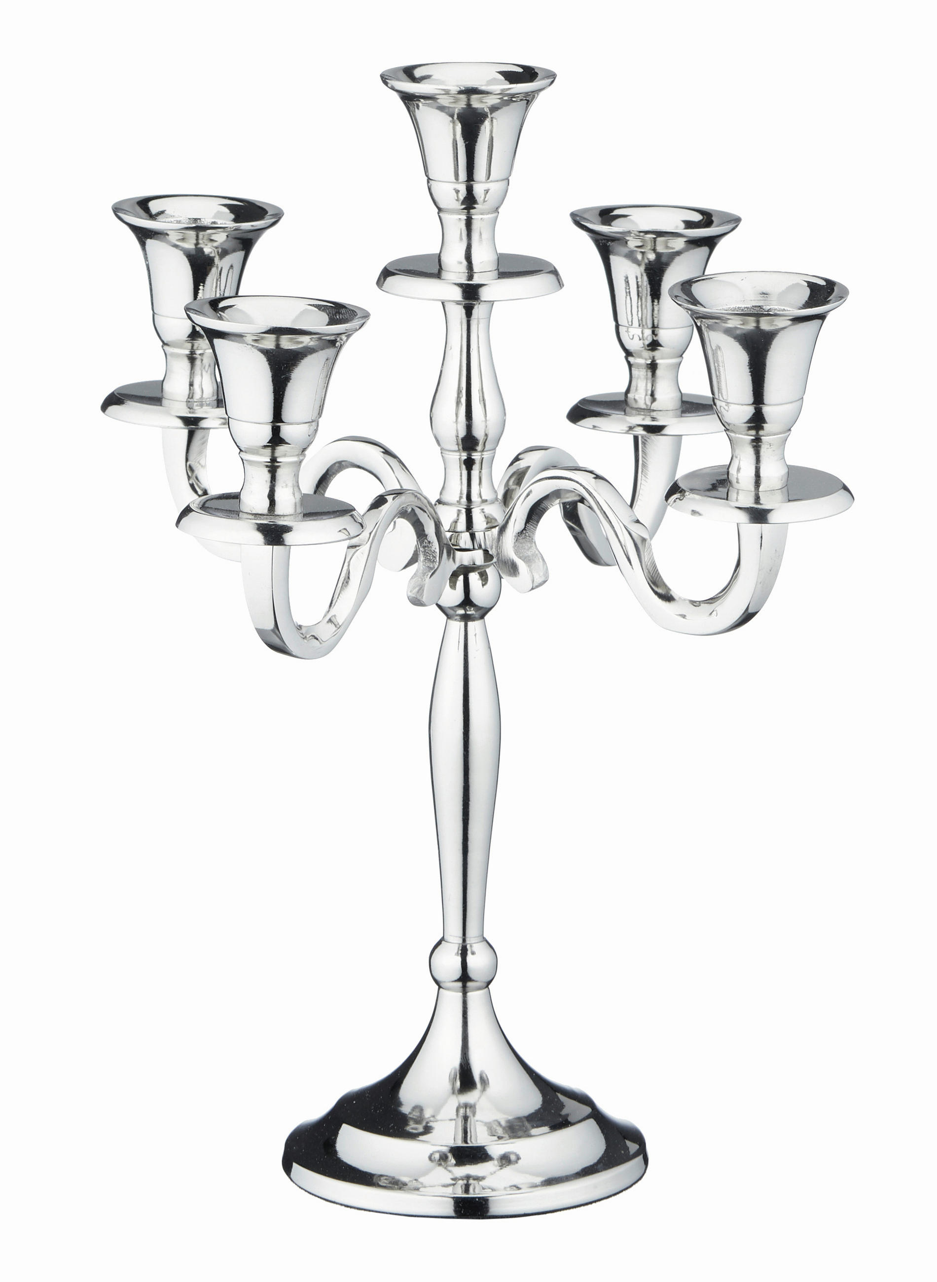 KERZENHALTER - Silberfarben, Trend, Metall (23/27cm)