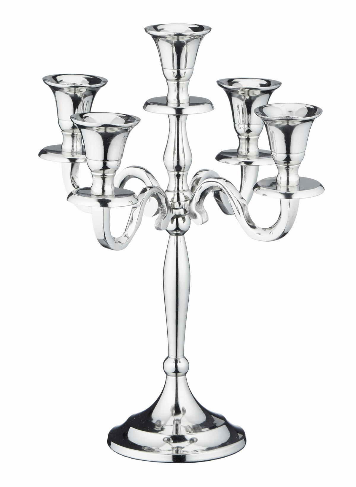KERZENHALTER - Silberfarben, Trend, Metall (23/27cm)