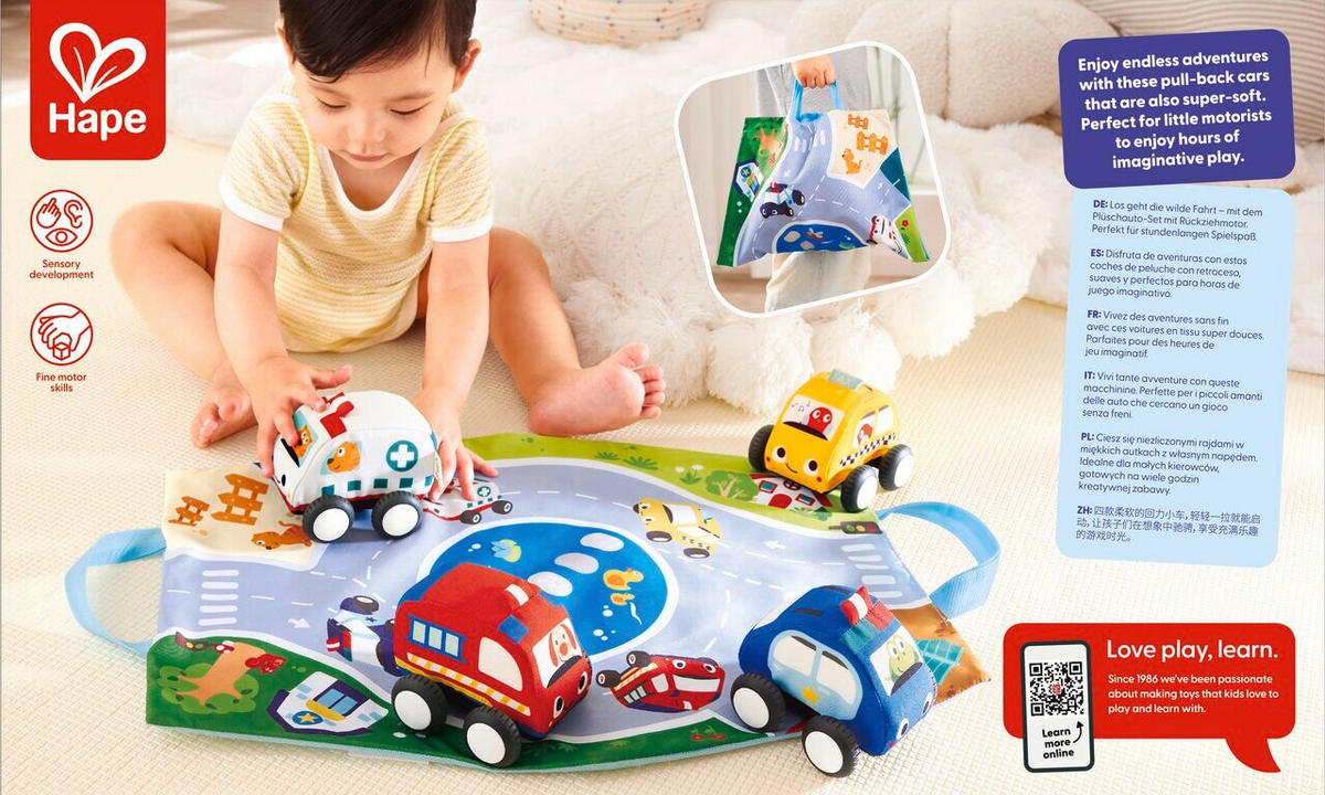 SPIELFAHRZEUG - Blau/Hellrot, Basics, Kunststoff/Textil (38/25/9,5cm) - Hape