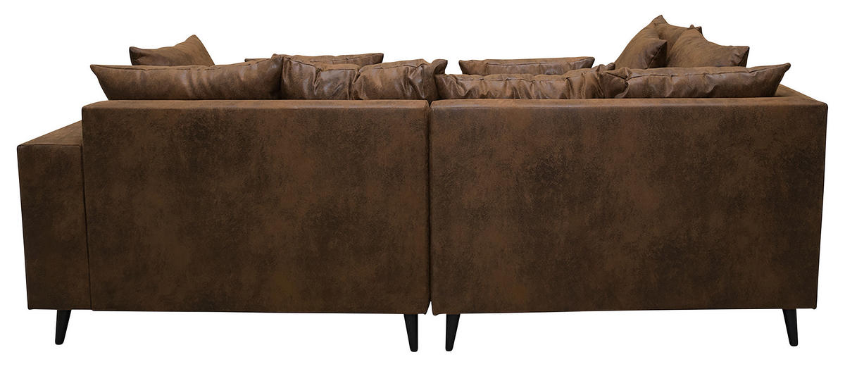KUTNA GARNITURA tekstil  smeđa   - crna/smeđa, Design, tekstil/drvo (174/247cm) - MID.YOU