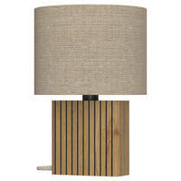 TISCHLEUCHTE - Sandfarben, Natur, Holz/Textil (18/36cm) - Waldwelt