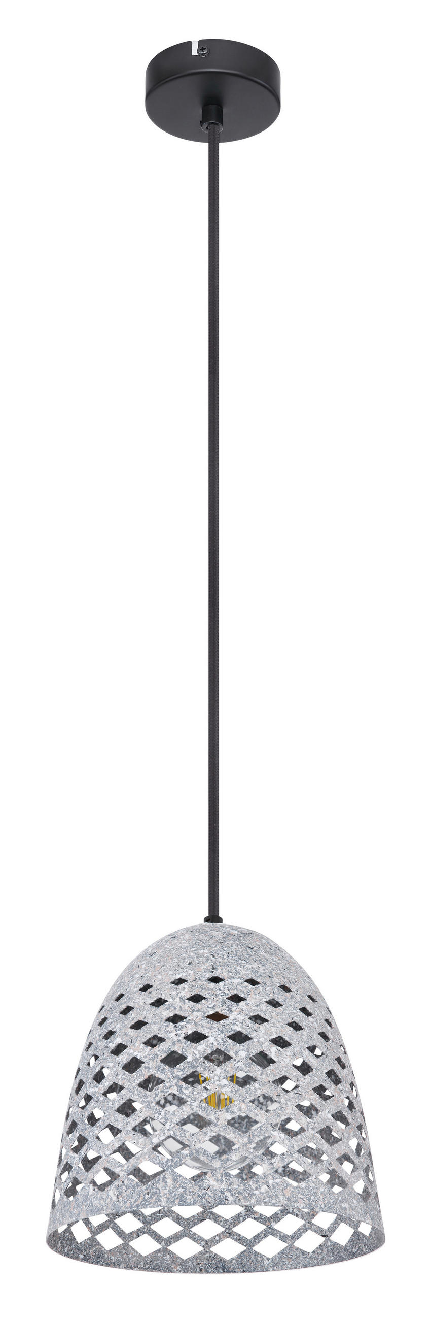HÄNGLAMPA 20/120 cm  - grå/svart, Basics, metall/textil (20/120cm) - Globo